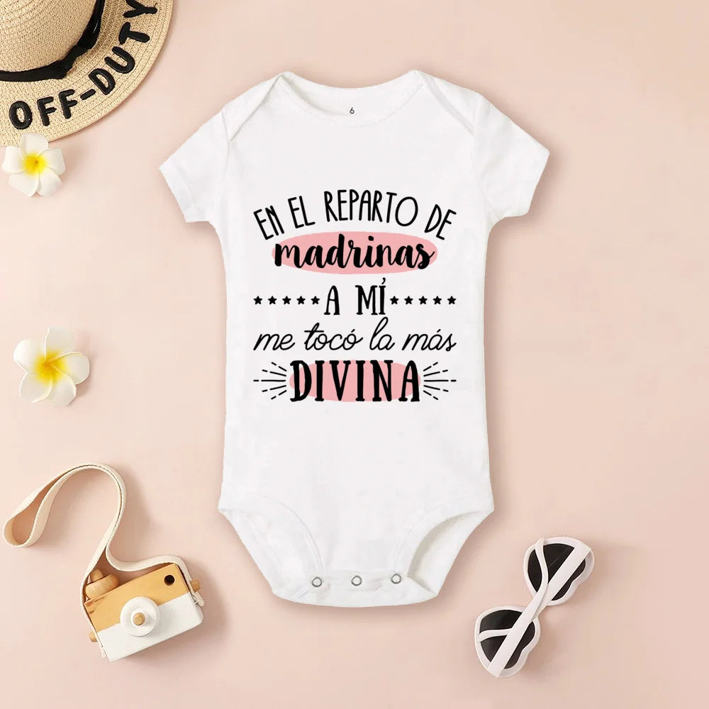 Be You Be My Godmother & Godfather-body con estampado para bebé, ropa de bautismo para Madrina Padrino, monos infantiles de verano