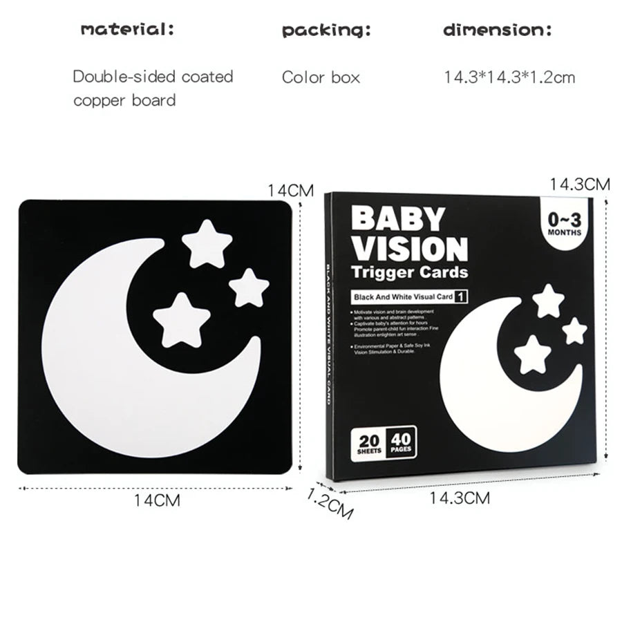 Tarjetas de estimulación Visual para bebés, tarjeta Flash Montessori de alto contraste, regalo infantil para niños, juguete cognitivo