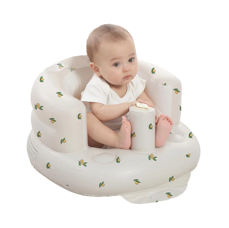 Asiento inflable para bebés de 3 a 36 meses, sofá para bebés con bomba de aire integrada, asiento Bumbo para aprender a sentarse, amamantar, acampar