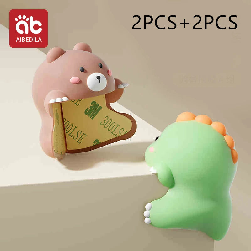 AIBEDILA niños silicona anticolisión ángulo dibujos animados lindo protección de seguridad esquina mesa pasta juegos de protección de seguridad para bebés