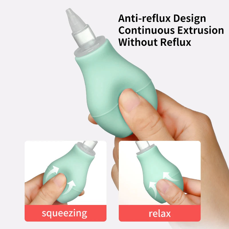 Aspirador Nasal de silicona Simple para bebé, limpiador con ventosa, lavado de nariz, limpiador de mocos de reflujo Anit