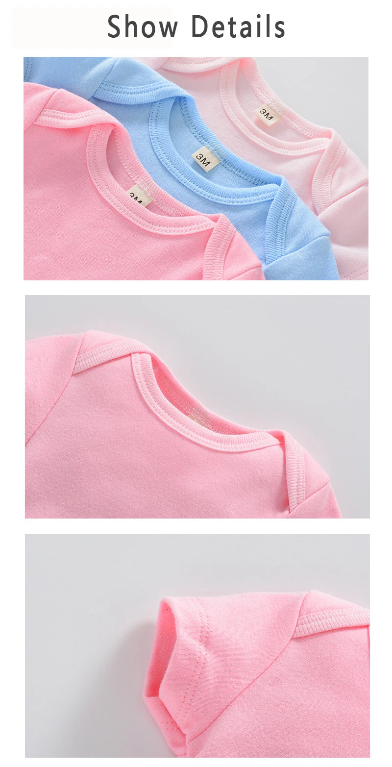 Ropa de bebé, Body para niño/niña, ropa de verano, pelele de Color sólido, mono de algodón suave para recién nacidos, novedad de 2024