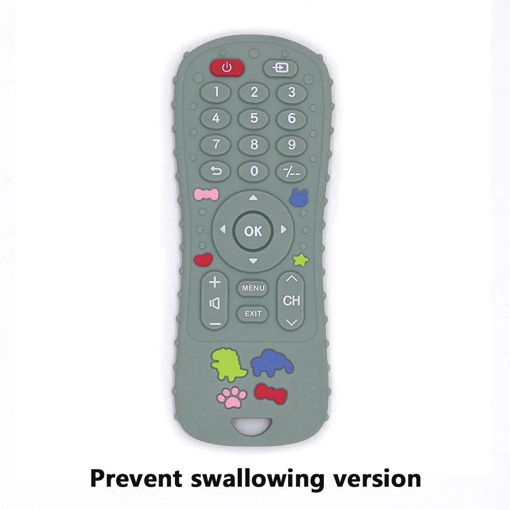 1 juguetes de silicona para bebés, juguete mordedor con forma de Control remoto de TV, sin BPA, juguete para masticar durante la dentición, accesorios sensoriales para bebés