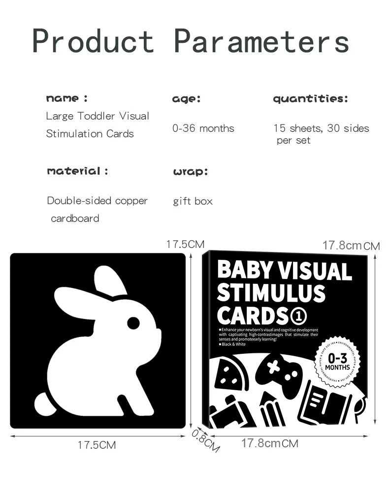 Tarjetas de estimulación Visual para bebés, tarjeta Flash Montessori de alto contraste, regalo infantil para niños, juguete cognitivo