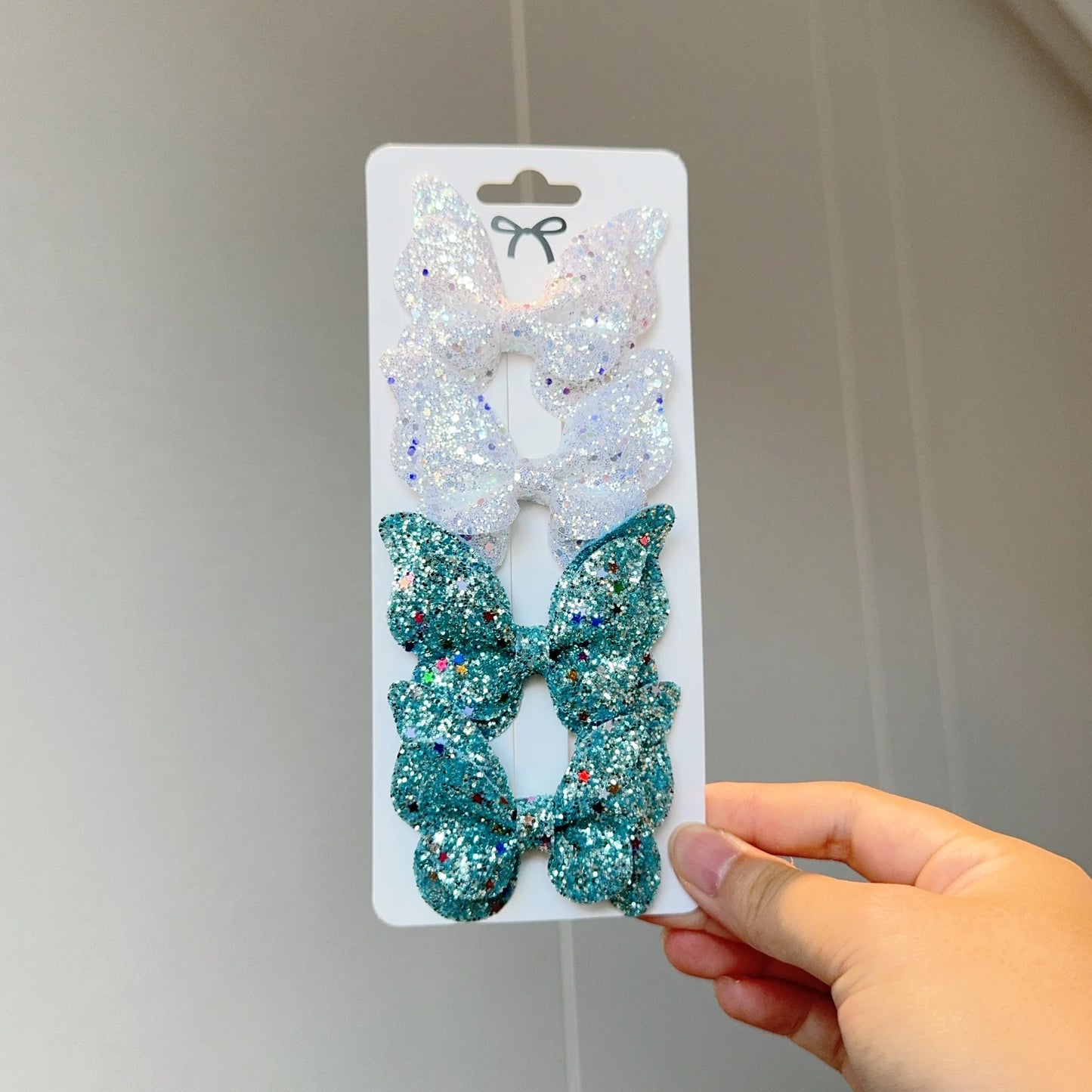4 Uds. De lazos para el pelo de mariposa lisos y pinzas para el pelo para niñas, accesorios para el cabello de cuero para niños, horquillas, pasadores, tocados de regalo