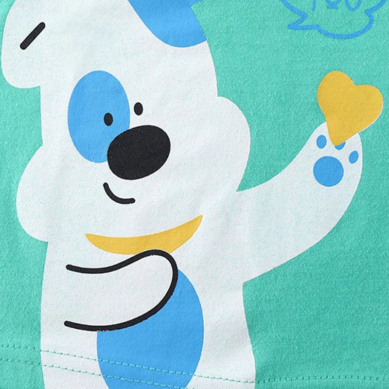 Camiseta de manga corta de algodón suave para verano, chándal con estampado de dinosaurio y perro de dibujos animados para bebés, ropa informal de 1 a 4 años