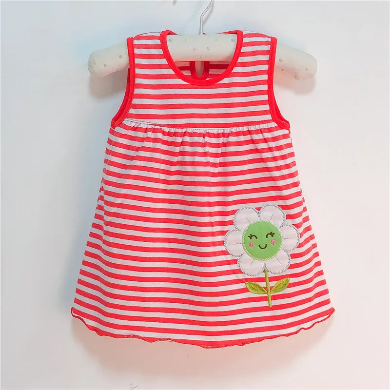 Vestido de algodón para bebé, ropa infantil de moda, estilo floral, Princesa, novedad de verano