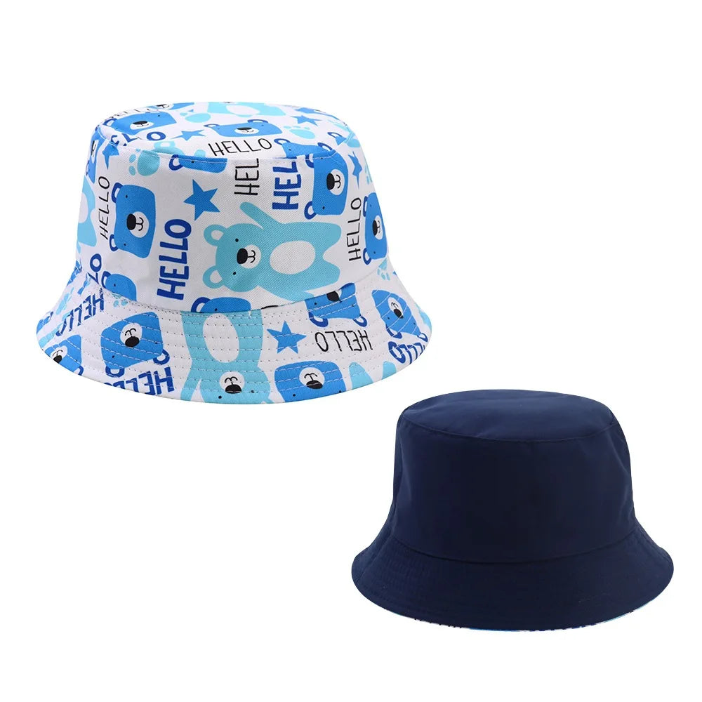 Sombrero de pescador de doble cara para bebé, bonito unicornio con letras bordadas, gorra de pescador para niños y niñas, sombrero para el sol para niño al aire libre para primavera y verano