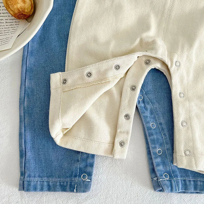 Traje de ropa para niños, conjunto de ropa para niñas pequeñas, camisa bordada de manga larga + mono vaquero, traje de ropa de otoño y primavera