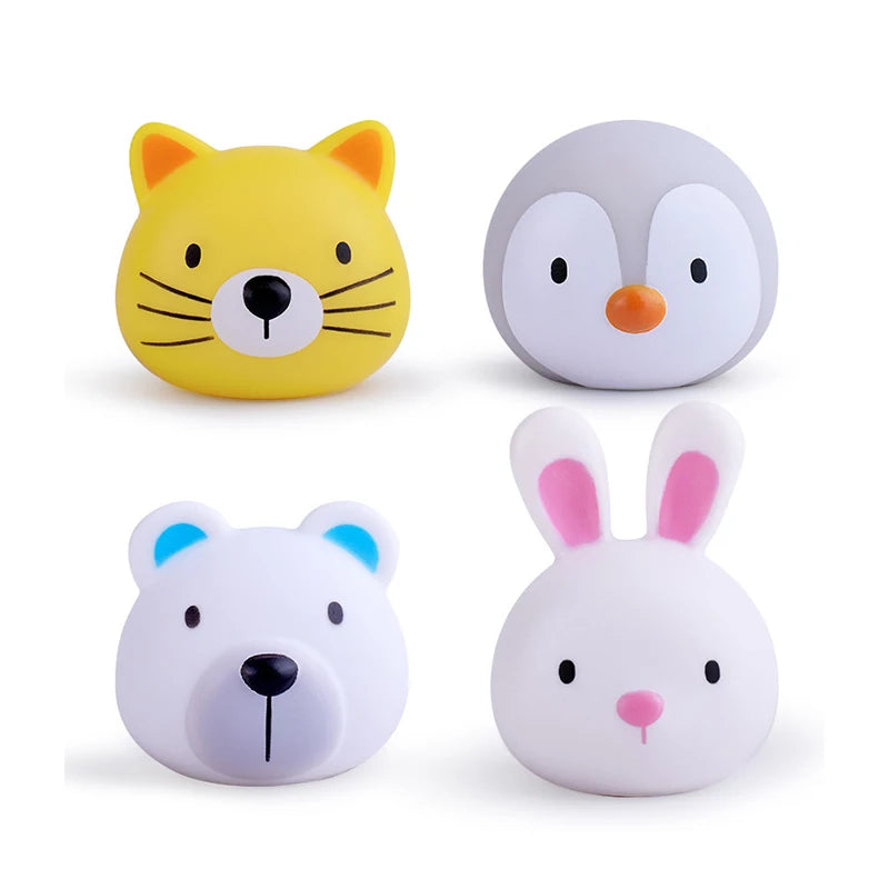 Juguetes con luz LED para bebé, animales bonitos, juguete de baño, agua de natación, flotador de goma suave, pato luminoso de inducción para niños, regalos divertidos