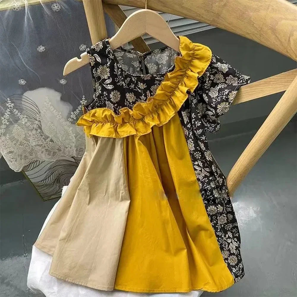 Bear Leader-vestido rosa a cuadros con lazo, elegante vestido Midi de Lolita para niñas grandes, vestidos para niños y adolescentes, vestido veraniego de princesa para fiesta