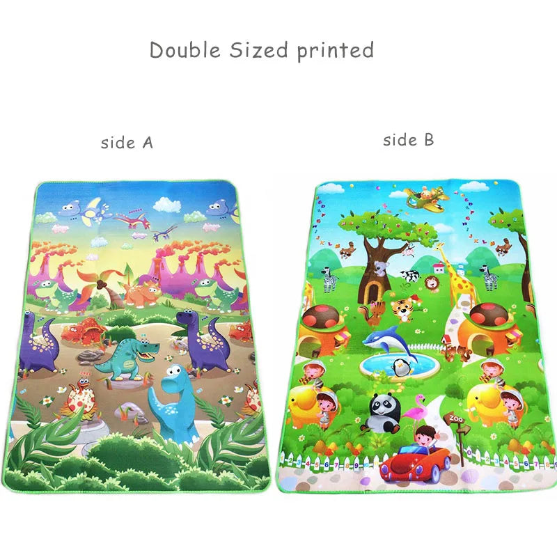 Alfombra de juegos para bebés, alfombra de animales de doble cara para niños, juguetes educativos para niños, suelo suave, alfombra para gatear, juego de actividades, gimnasio