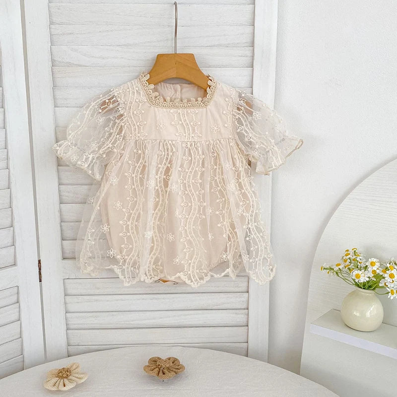 Nuevo vestido de hermanas para niñas pequeñas, vestidos de princesa de encaje, traje de verano para niñas, ropa infantil de algodón para hermanas gemelas