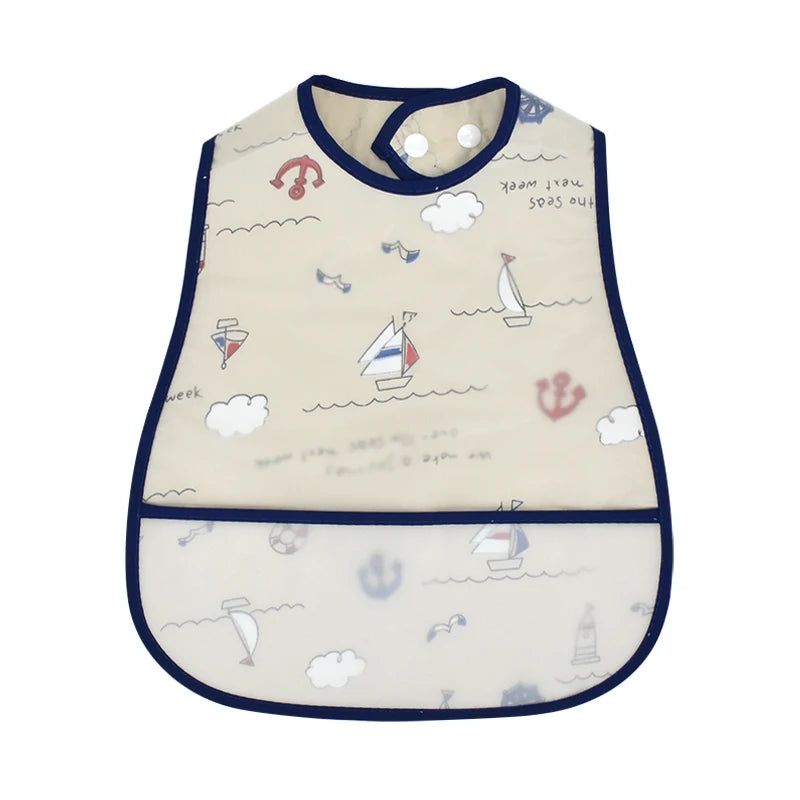 Baberos de alimentación para el almuerzo con bolsillo impermeable EVA con patrón de dibujos animados, Baberos ajustables para bebés, delantal bonito para niños, paños para eructar, novedad de 2023