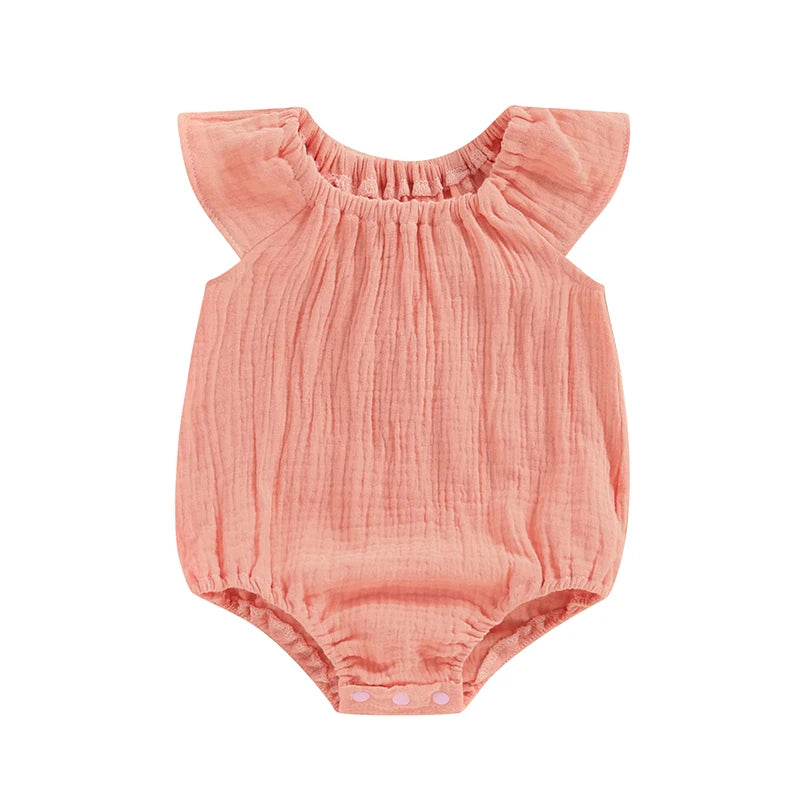 Pudcoco-Pelele de lino y algodón para niñas recién nacidas, sin mangas, con hombros descubiertos, sólido, ropa de verano, informal, de 0 a 24 meses