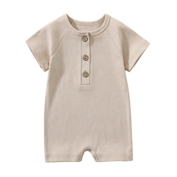 Pelele para bebé, ropa de verano, pijamas finos para bebé, mono de manga corta, ropa acanalada, trajes elásticos de punto para niña