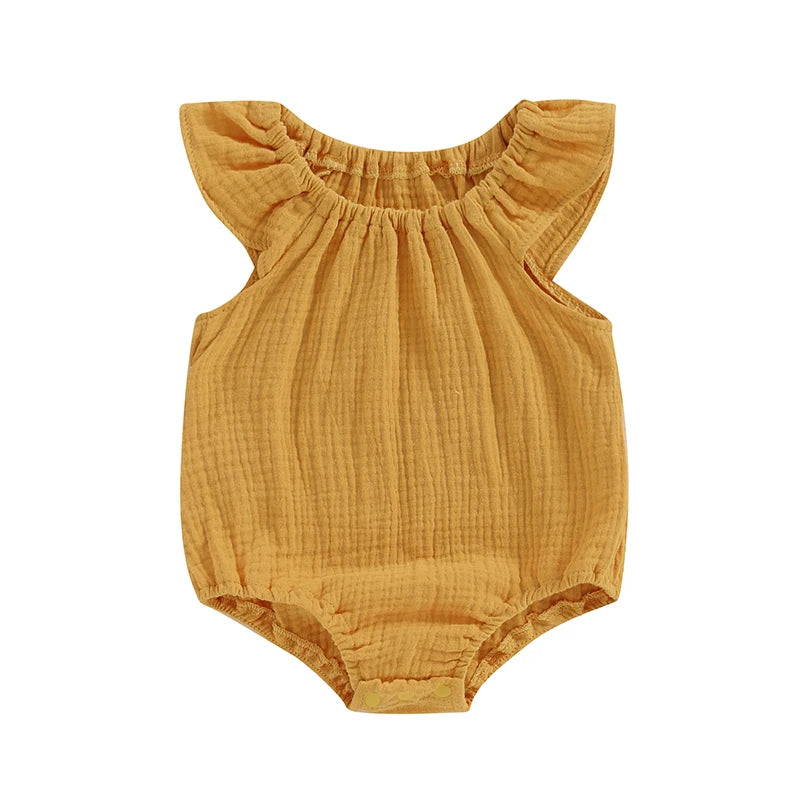 Pudcoco-Pelele de lino y algodón para niñas recién nacidas, sin mangas, con hombros descubiertos, sólido, ropa de verano, informal, de 0 a 24 meses
