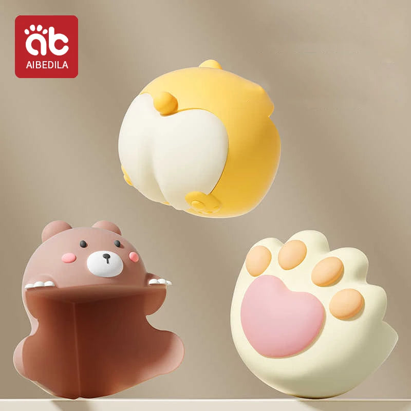 AIBEDILA niños silicona anticolisión ángulo dibujos animados lindo protección de seguridad esquina mesa pasta juegos de protección de seguridad para bebés