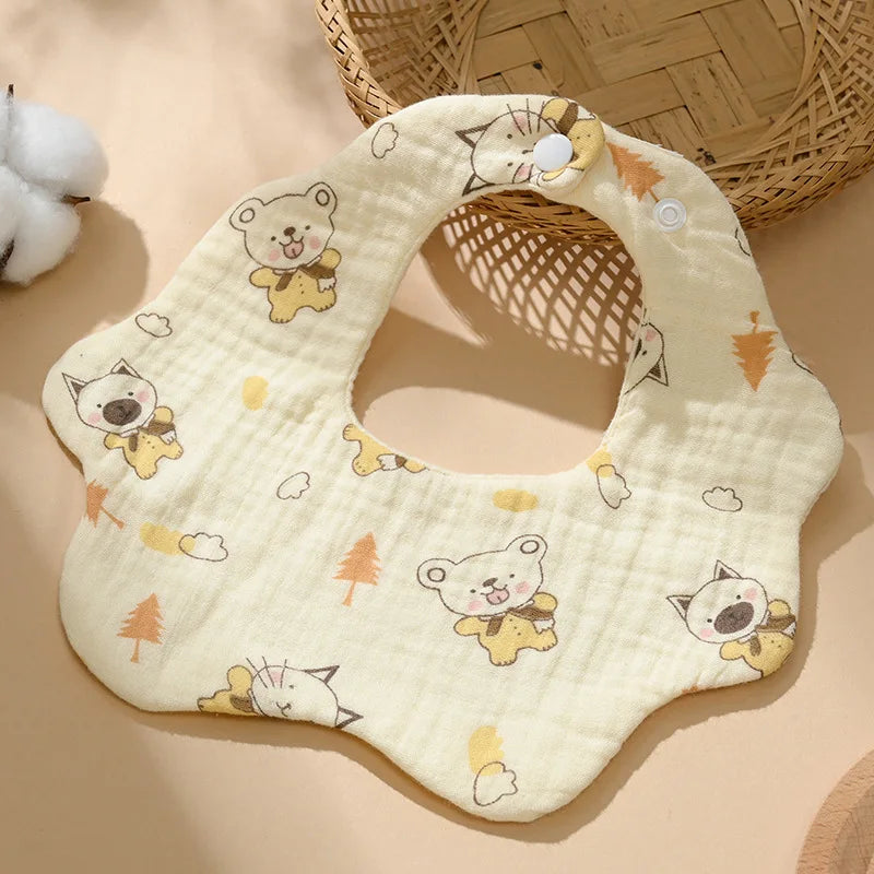 Babero de gasa de algodón para bebé, accesorios para bebés, delantal para bebé recién nacido, babero para alimentar, paños para eructar de muselina de 6 capas, toalla para Saliva para niños recién nacidos
