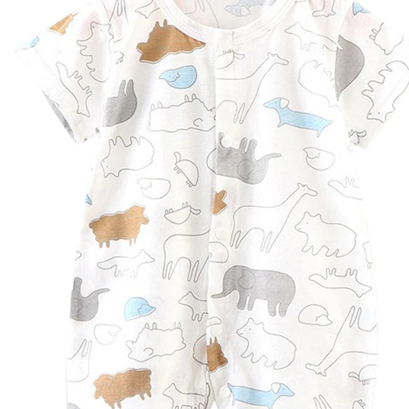 Pelele de algodón para bebé, ropa de dibujos animados para niño pequeño, mono de manga corta para escalar, disfraz infantil para recién nacido, novedad de verano