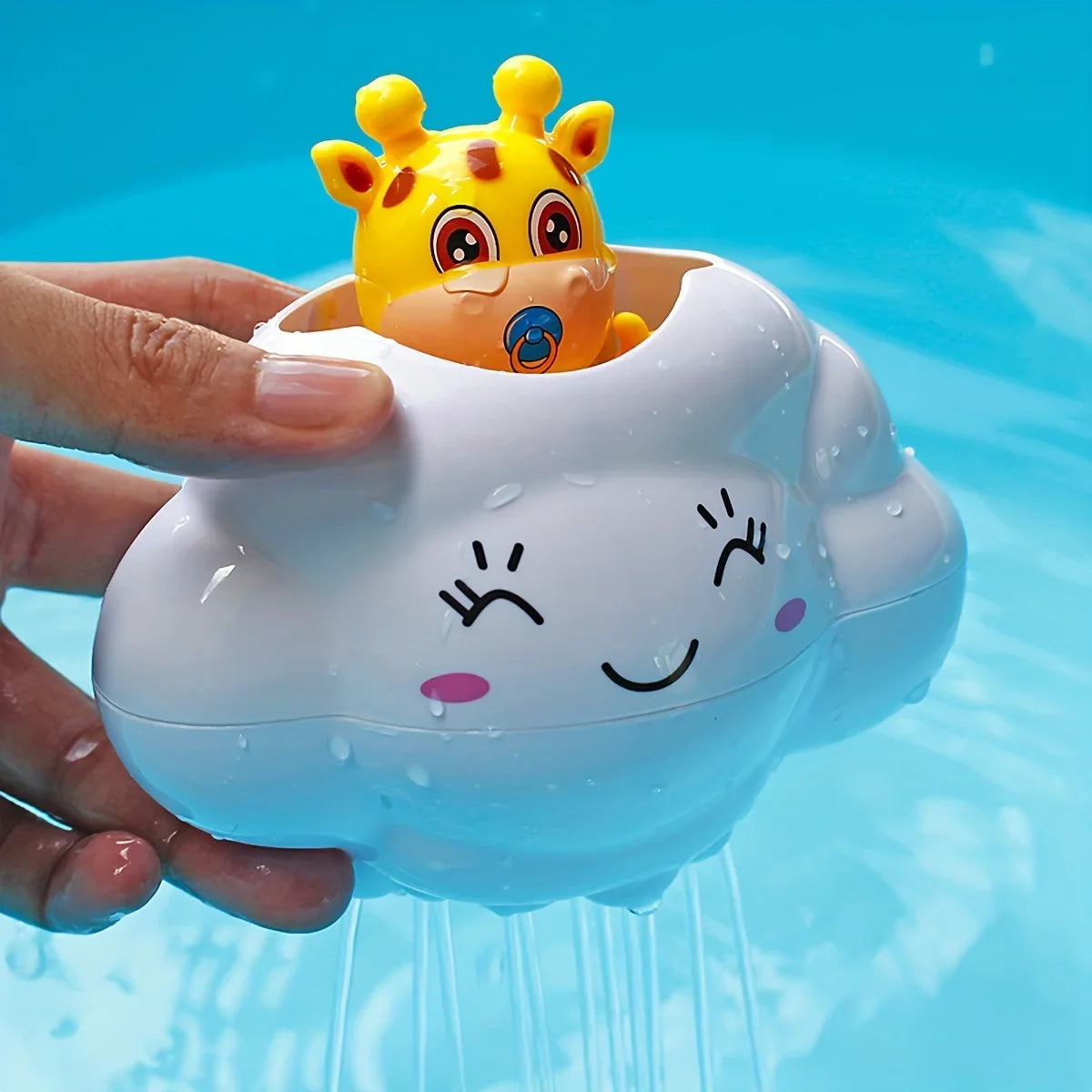 Juego de baño de dibujos animados para bebé, juguetes de baño de agua, nubes de lluvia, cerdito de ciervo, ducha de baño, juego de playa, clásico, educativo para niños, 1 ud.