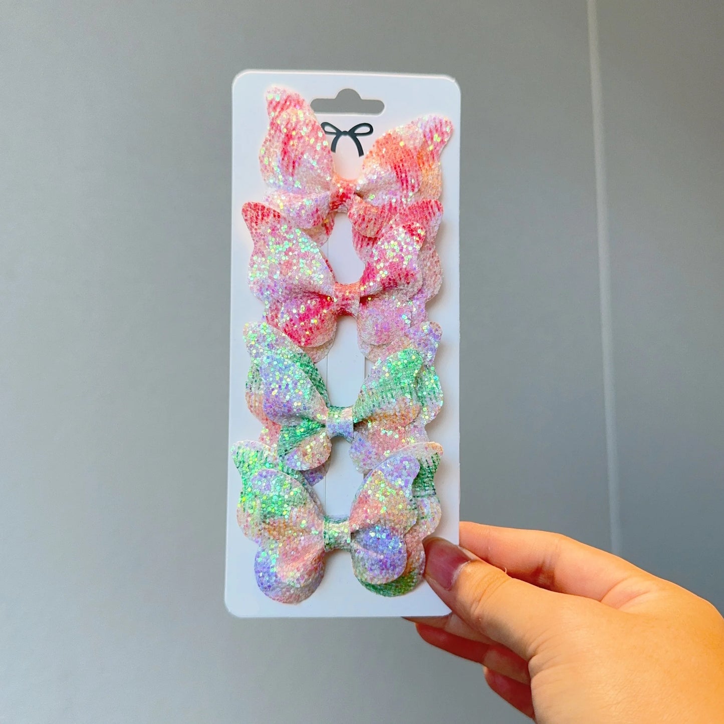 4 Uds. De lazos para el pelo de mariposa lisos y pinzas para el pelo para niñas, accesorios para el cabello de cuero para niños, horquillas, pasadores, tocados de regalo
