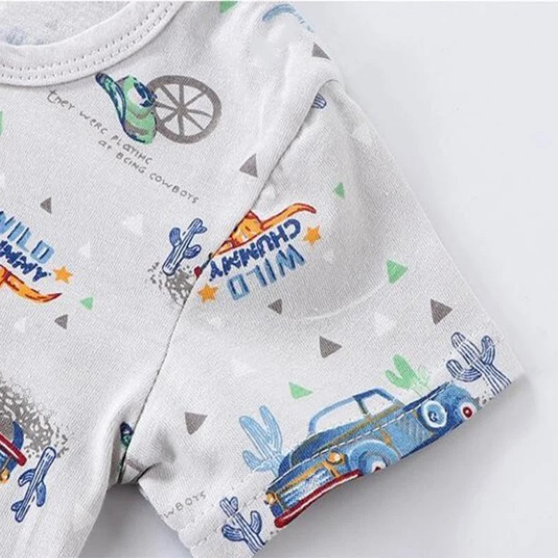 Pelele de algodón para bebé, ropa de dibujos animados para niño pequeño, mono de manga corta para escalar, disfraz infantil para recién nacido, novedad de verano