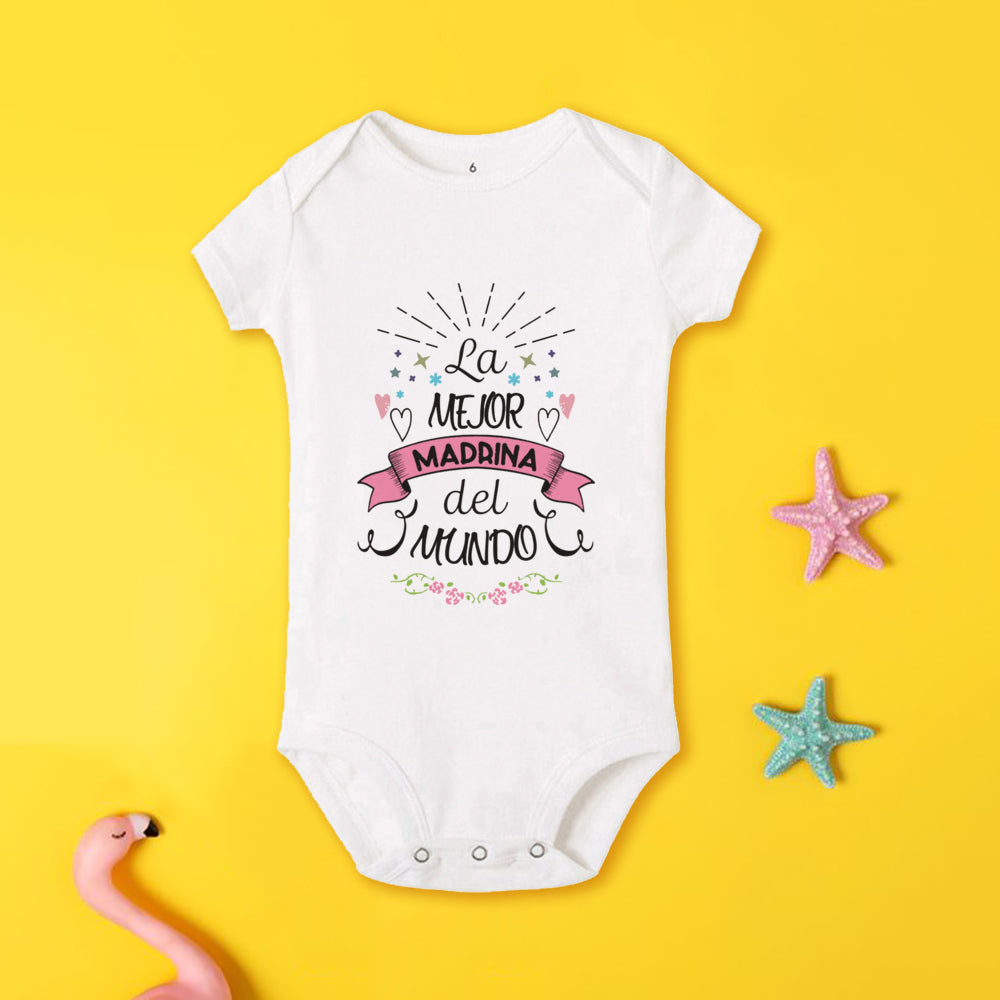 Tu será mi madrina, monos estampados para recién nacidos, ropa de bautismo para bebé, monos de manga corta para bebés pequeños