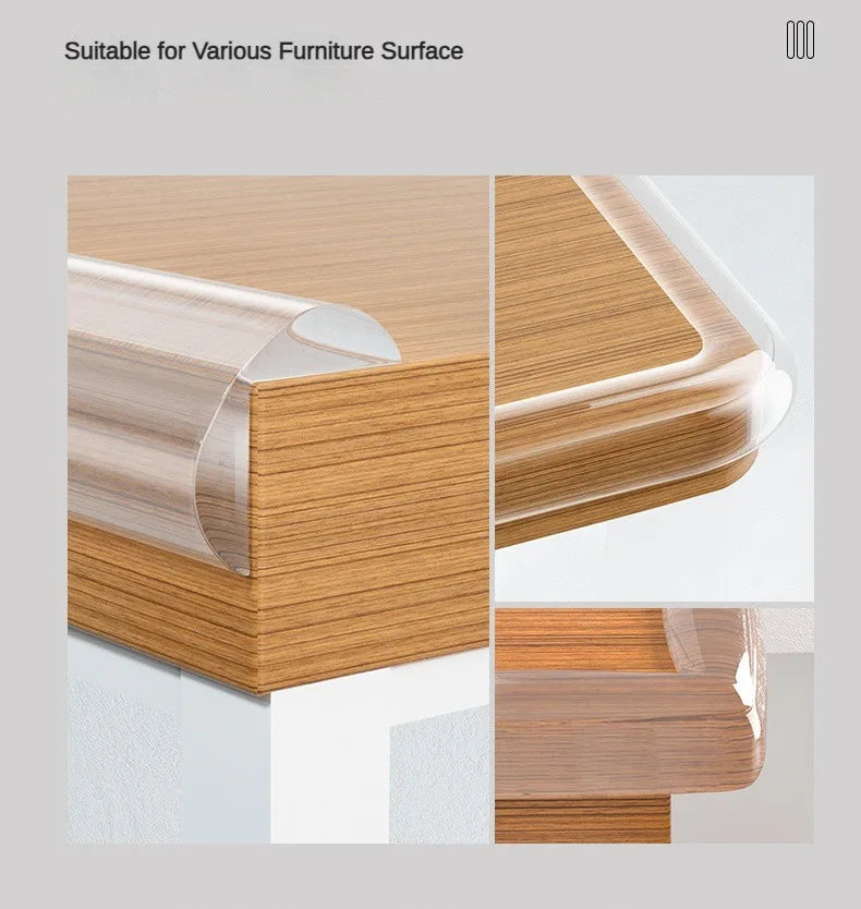 Tira de protección transparente de PVC para bebés con cinta de doble cara, protectores de esquina L para bordes de mesa de seguridad para niños, protectores de muebles