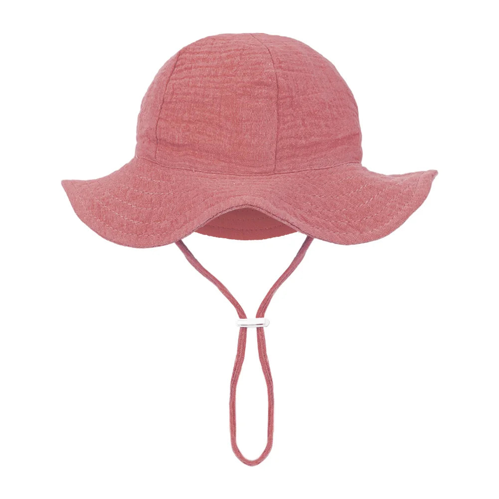 Sombreros de cubo con estampado Floral para bebé, gorros sólidos ajustables para niños y niñas, gorros con protección solar para exteriores, diademas para pesca en la playa