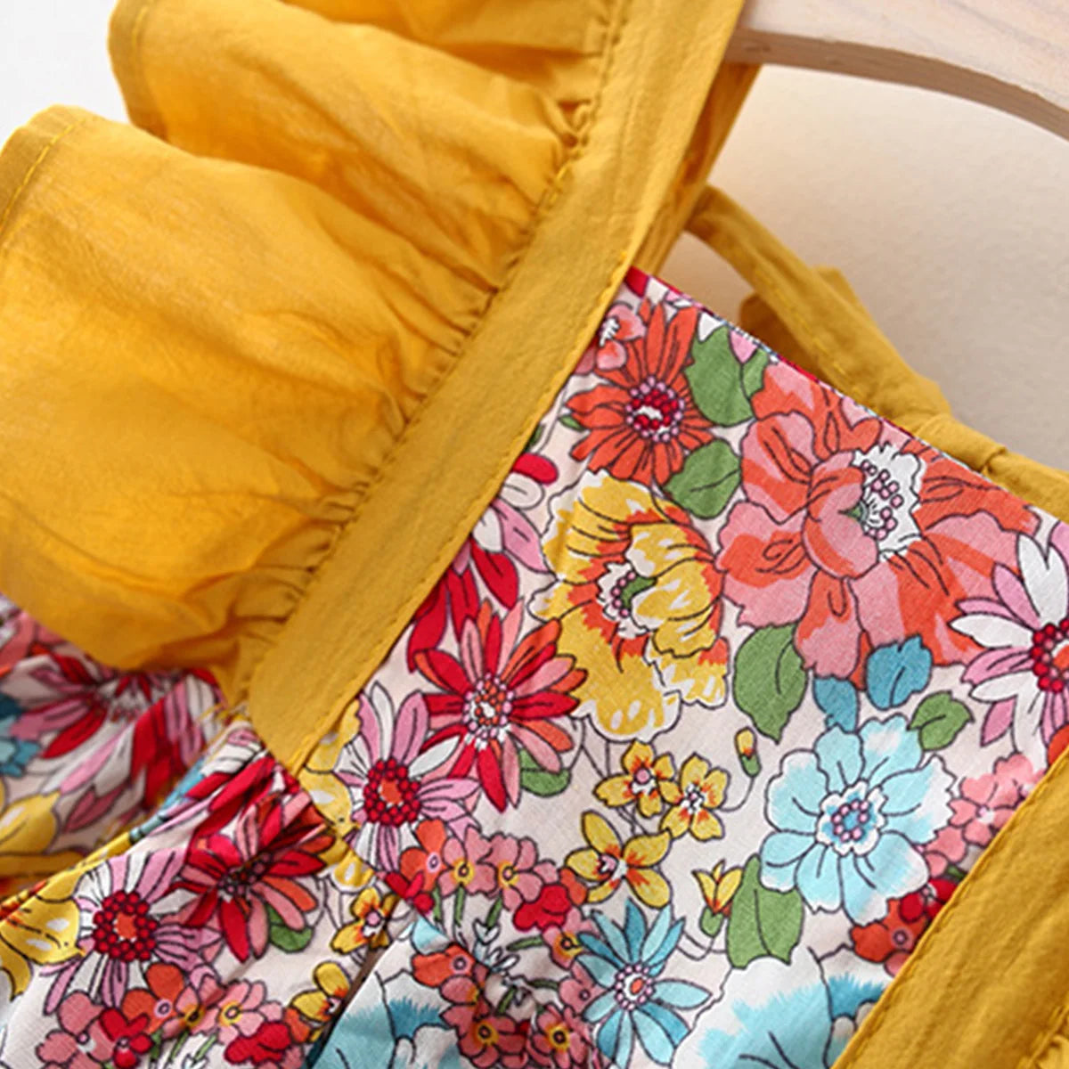 Vestido de princesa con mangas voladoras para niña, 2 piezas, dulce vestido fragmentado de flores, viene con sombrero, adecuado para mayores de 80 a 110 años