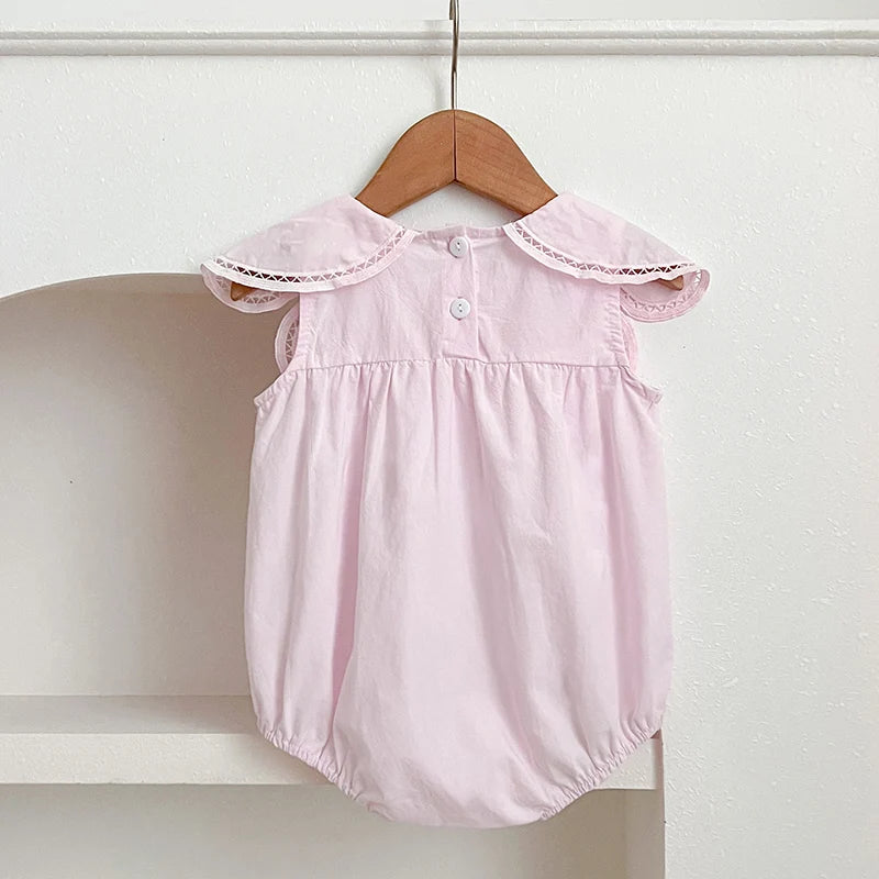 Body de verano para niña pequeña, mono sin mangas de algodón empalmado para niña recién nacida, ropa para niña de 0 a 24 meses, novedad de 2024