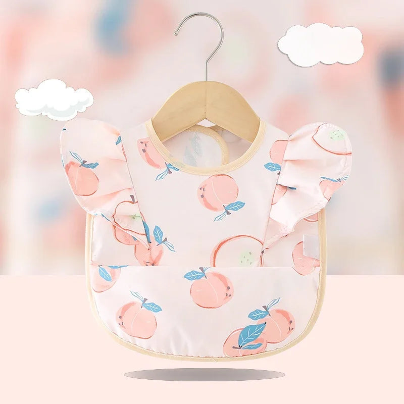 Toalla de Saliva para bebé, Baberos impermeables para niños, delantal para comer, toalla con volantes para niños y niñas, paños para eructar de dibujos animados para recién nacidos