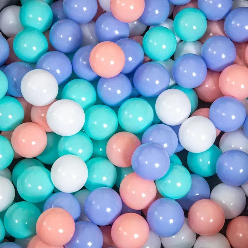 50 Uds. Bolas de plástico de colores para bebé, piscina de agua, pelota de ola oceánica, piscina para niños con aro de baloncesto, casa de juegos, tiendas de campaña al aire libre, accesorios de juguete