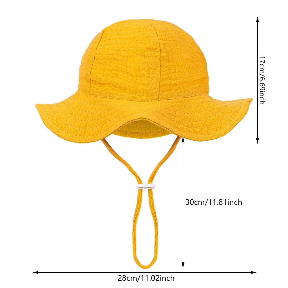Sombreros de cubo con estampado Floral para bebé, gorros sólidos ajustables para niños y niñas, gorros con protección solar para exteriores, diademas para pesca en la playa