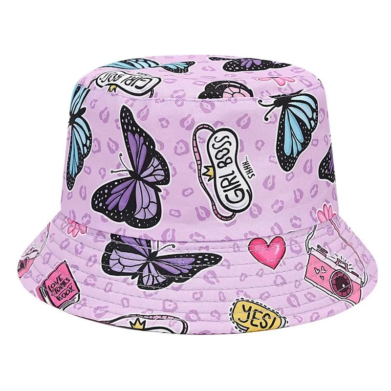 Sombrero de pescador de doble cara para bebé, bonito unicornio con letras bordadas, gorra de pescador para niños y niñas, sombrero para el sol para niño al aire libre para primavera y verano