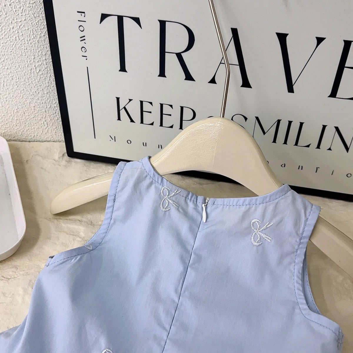 Nuevo vestido sencillo sin mangas para niña, novedad de verano 2021, vestido con estampado de lazo y camisa para niña