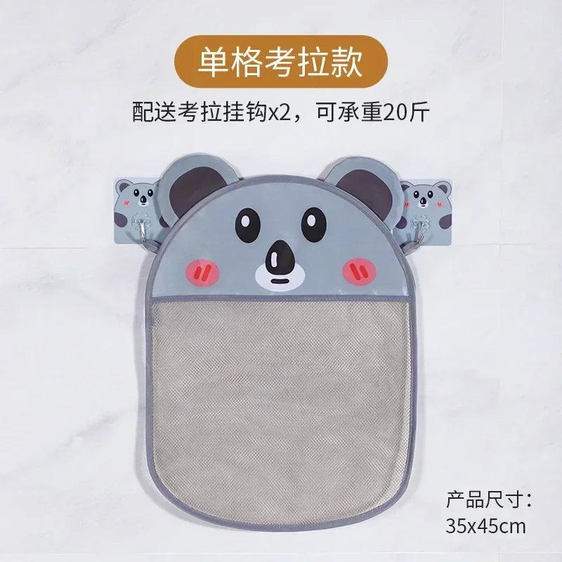 Cesta colgante de ducha de animales de dibujos animados, bolsa de malla bonita, organizador de almacenamiento para el baño, soporte para niños, bolsa de red para juguetes de agua para baño de bebé