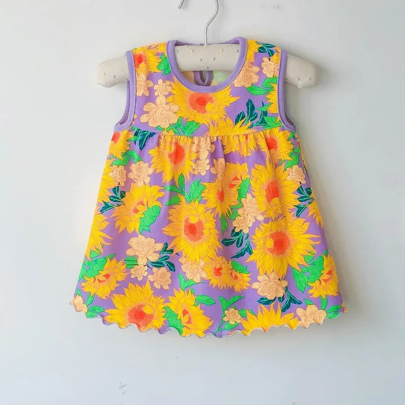 Vestido de algodón para bebé, ropa infantil de moda, estilo floral, Princesa, novedad de verano