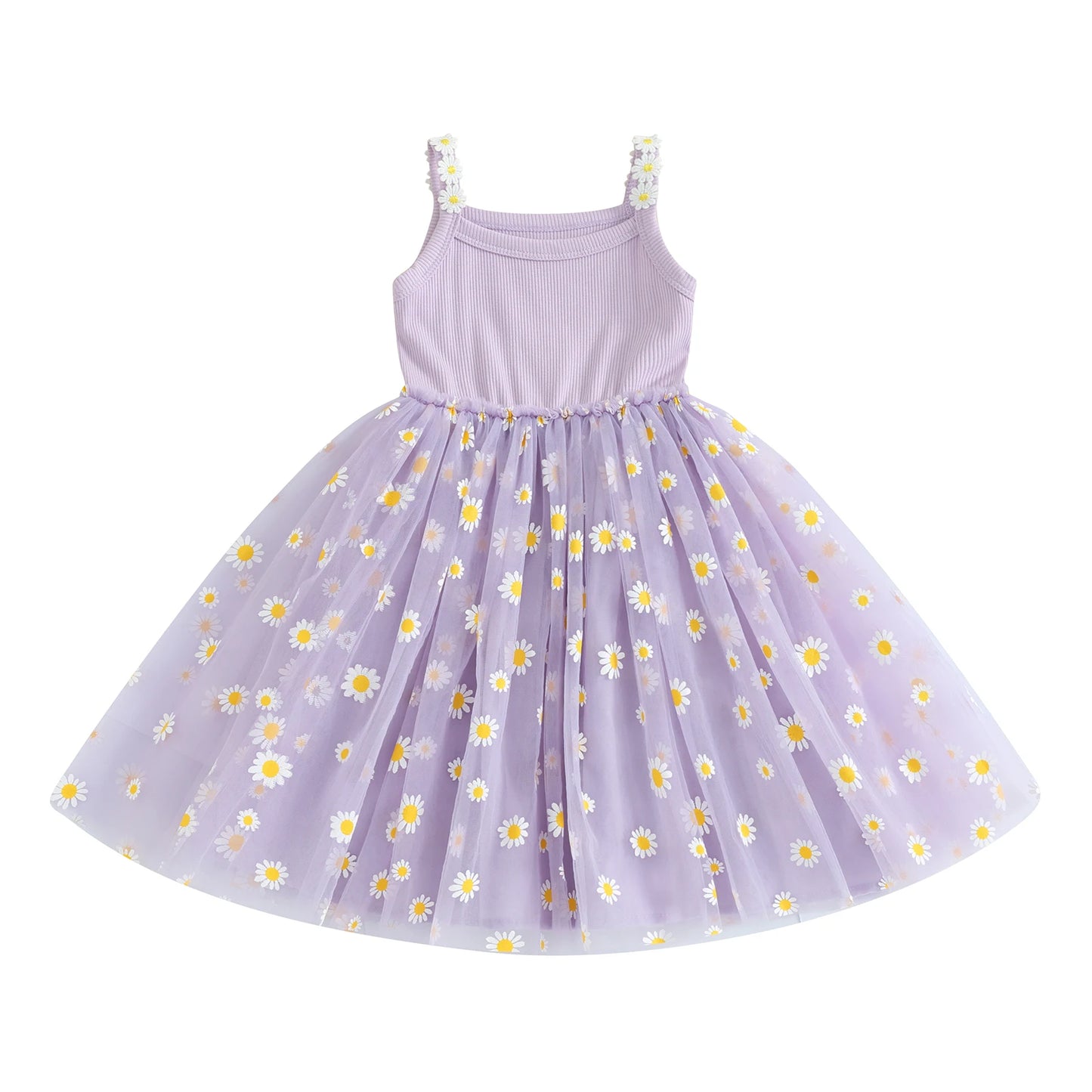 Pudcoco-vestido de princesa de malla con estampado de margaritas para niñas, ropa bonita para fiesta en la playa, 6M-4T
