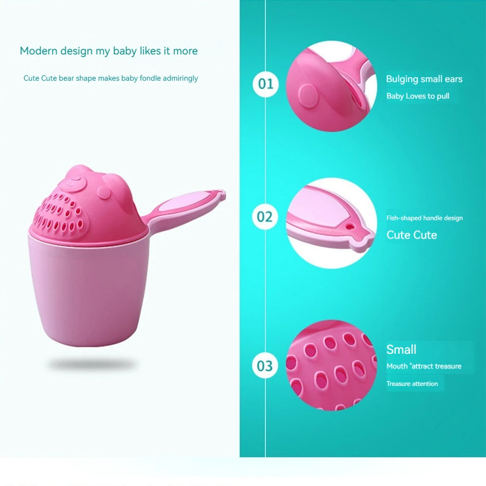 Gorros de baño de dibujos animados para bebé, taza de champú para niños, cucharas de baño para Baby Shower, taza para lavar el cabello, herramienta de baño para niños