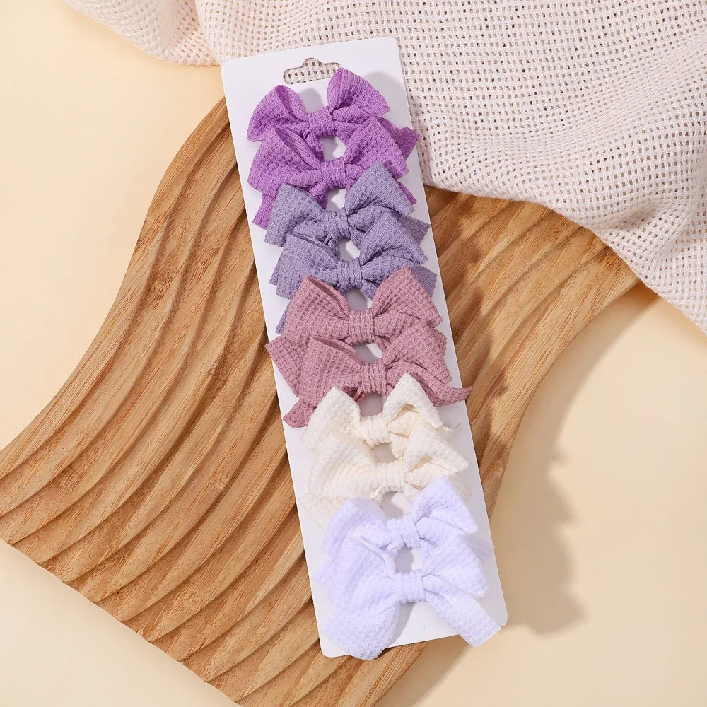 10 unids/lote de pinzas para el pelo con lazo de Color sólido para niñas, horquilla con lazo hecha a mano, Mini pasadores, accesorios para el cabello para niños