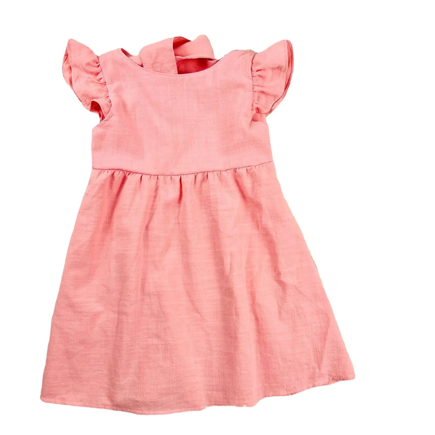 Vestido informal sin mangas con volantes para niñas de 0 a 5 años, ropa de verano con lazo en la espalda para niñas