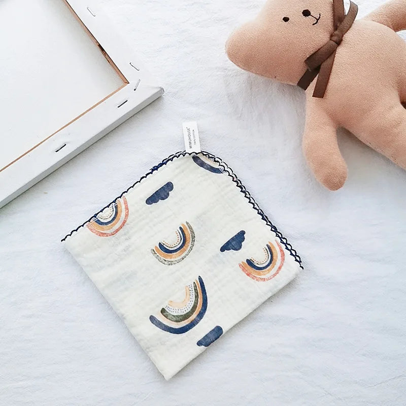 Toalla de algodón para la cara del bebé, artículos para bebé recién nacido, Baberos de muselina de 4 capas para bebé, pañuelo, toalla suave para Saliva, paños triangulares para alimentación y eructar
