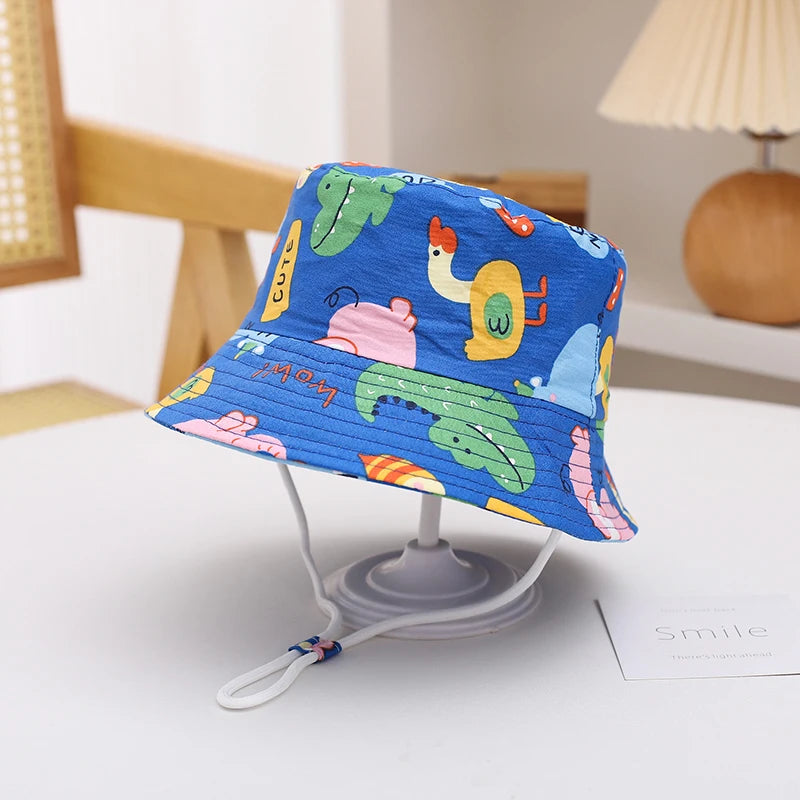 Sombrero de Sol de Panamá para bebé, gorra de pescador de dibujos animados para niño y niña, sombrero de cubo para bebé al aire libre, novedad de verano y otoño