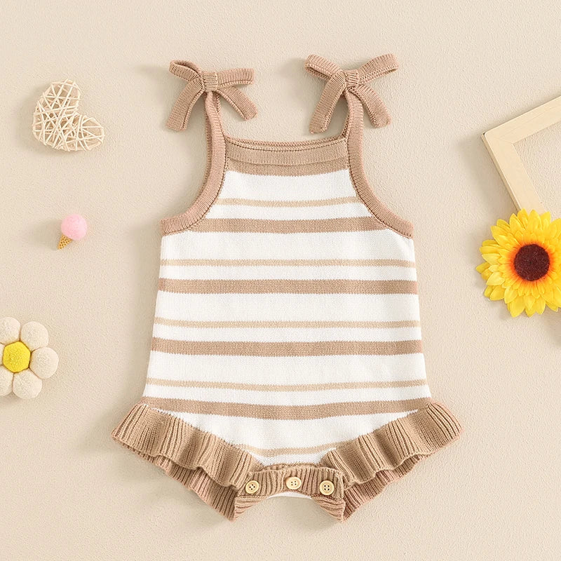 Pudcoco-Pelele de verano para niña, mono sin mangas con volantes y lazo, Mono para recién nacido de 0 a 18 meses
