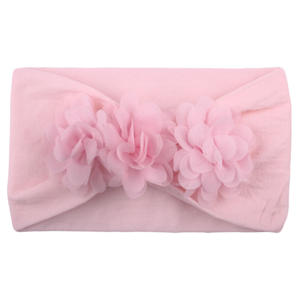 Vendaje para el cabello, diadema con lazo, turbante para niños recién nacidos, accesorios para niñas, flor Floral, elástico liso suave