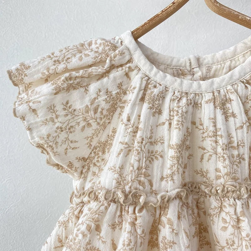Body Floral para niña, ropa de bebé, novedad de verano, pelele pequeño con mangas voladoras, vestido para recién nacido, mono de una pieza