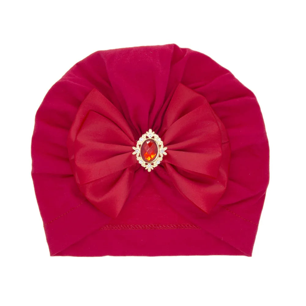1 pieza, gorro estampado para bebé, gorro para niños, lazo para niñas recién nacidas, accesorios de fotografía de diamantes, gorro para primavera y otoño, accesorios infantiles