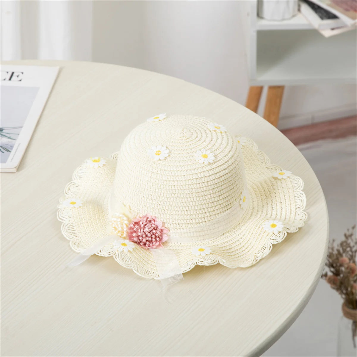 Sombrero de Sol para niños y niñas, conjunto de gorro con bolsa de paja, protección solar de viaje para bebé, sombreros de playa, sombrero de pescador para el sol, novedad de verano